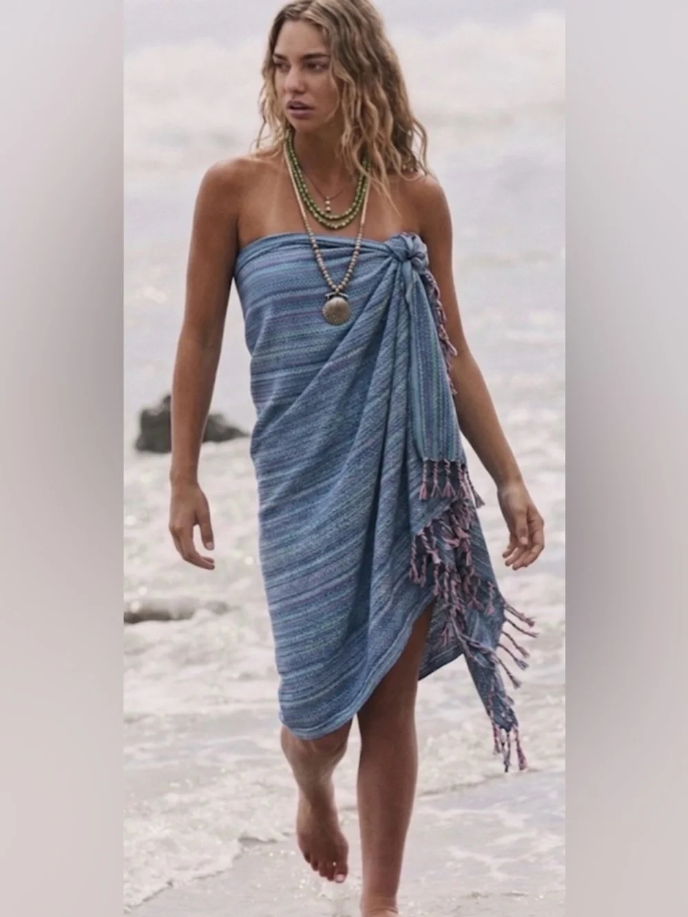 Pre-loved Vintage Bay Laurel Turkish Peshtemal Towel / Wrap